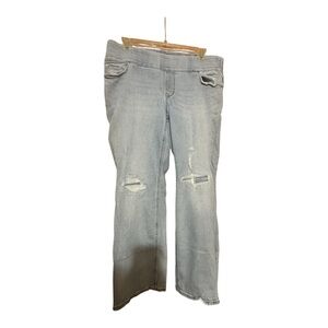 Old Navy Blue Boot Cut Jeans Distressed Vintage Style
